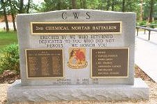 Memorial to 2nd Cml Mortar Bn (WWII) – click to enlarge